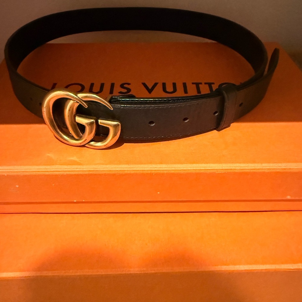 Gucci Black Leather Belt